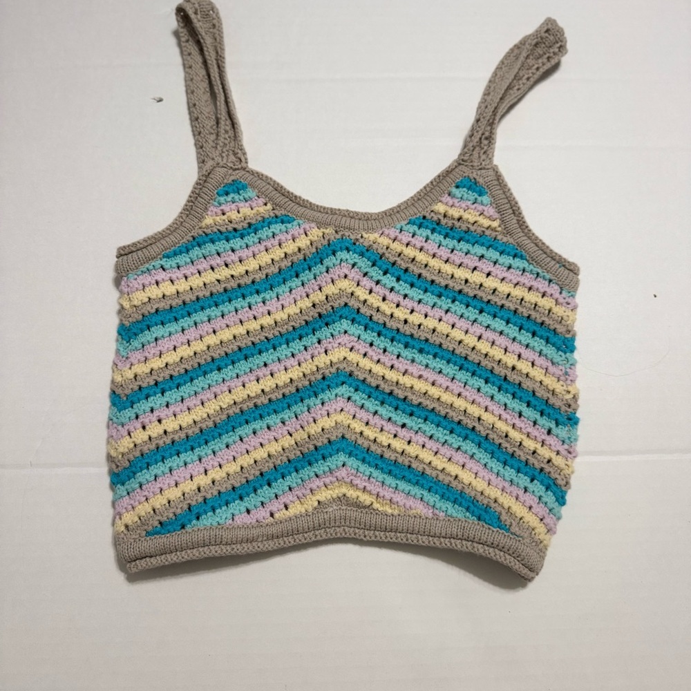 Full Tilt Multicolor Crochet Tank Top